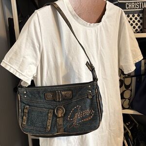 Guess Dark Denim Messenger Bag